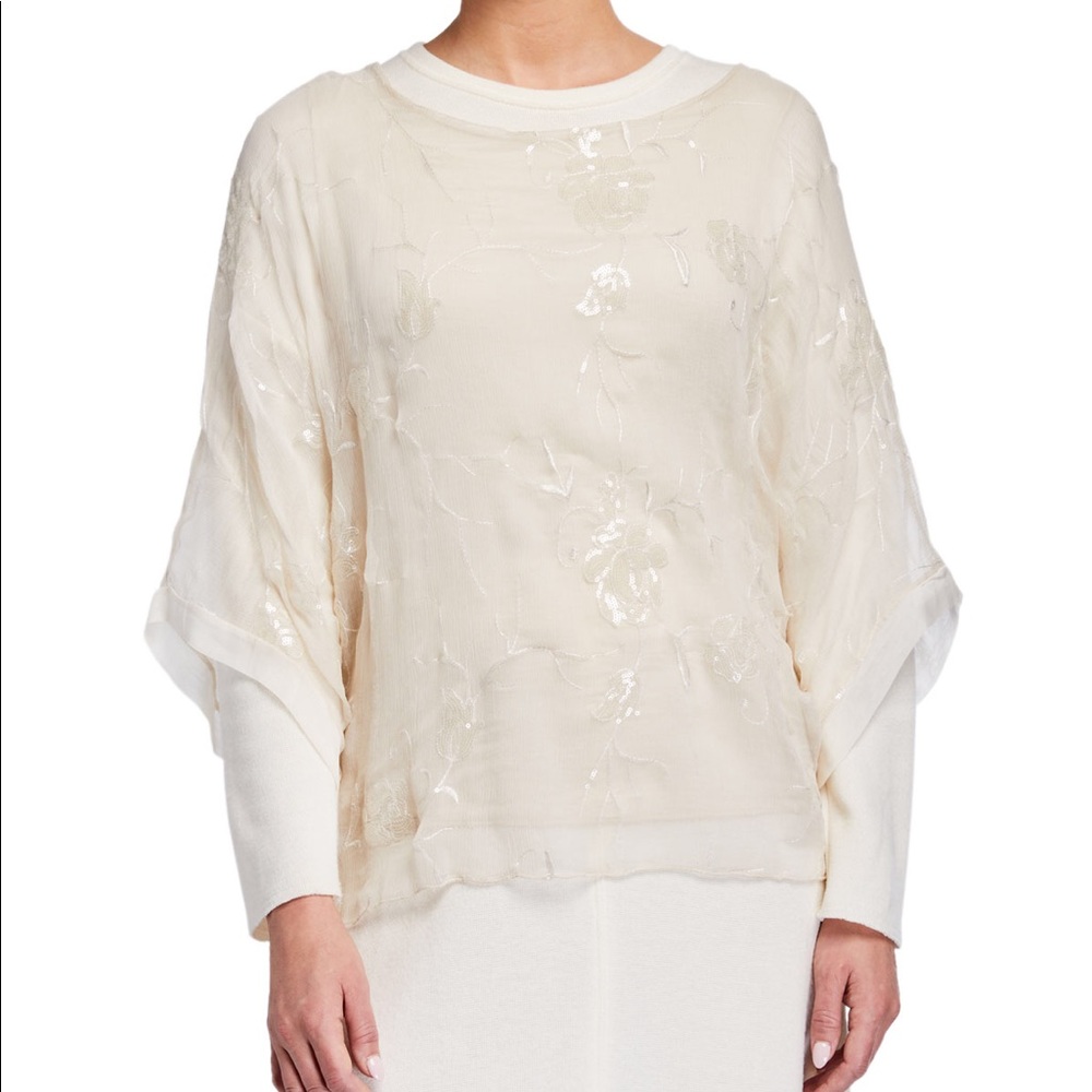 NWT Moda Seta Applique Sequin formal Poncho